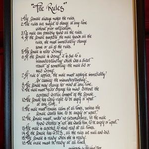 THE RULES for Men & Women Living Together